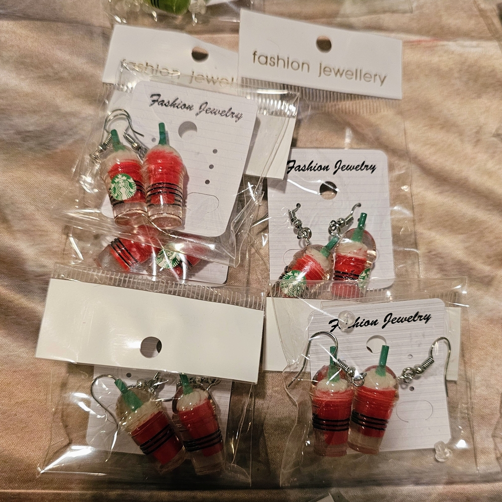 Starbucks Espresso Can Earrings Set - LOT - Picture 13 of 16